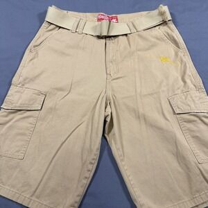 Men's Red Ape Cargo Khaki Shorts With Belt Baggy Fit Size 36